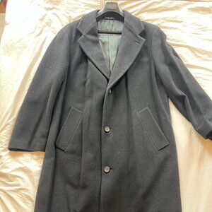 Hugo Boss De Tomaso Black Wool Overcoat